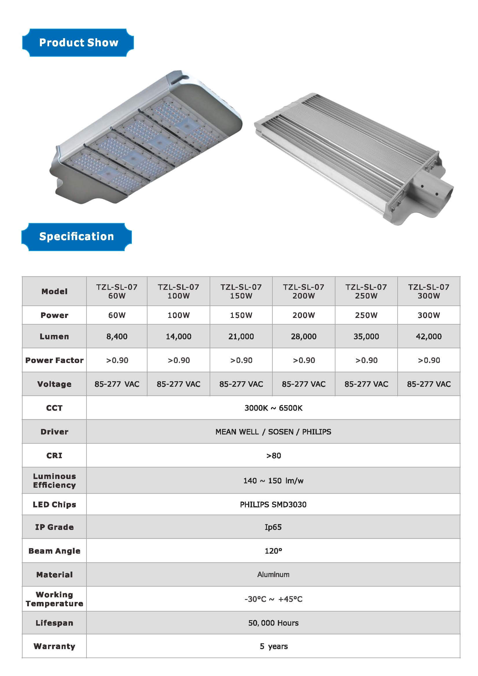 LED Street Light TZL SL 07