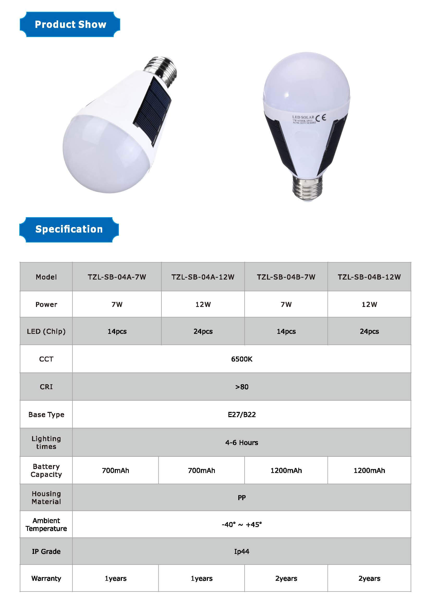 LED Smart Bulb TZL-SB-04